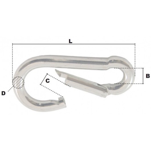 Mousqueton alpiniste acier zingué 60 mm Cavalhorse