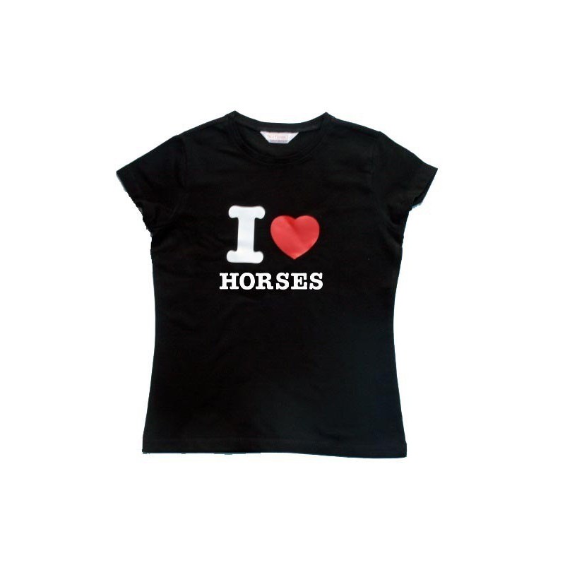 T-SHIRT CINTRE ENFANT  "I LOVE HORSES " coton/elastane BRIMAN