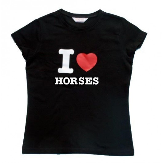 T-SHIRT CINTRE ENFANT  "I LOVE HORSES " coton/elastane BRIMAN