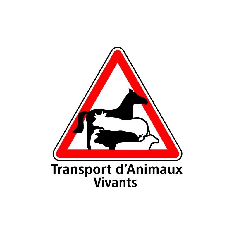 PLAQUETTE SIGNALISATION TRANSPORT ANIMAUX VIVANTS