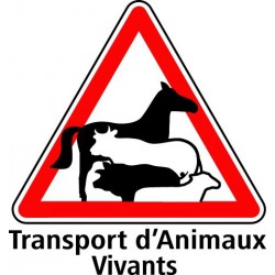 PLAQUETTE SIGNALISATION TRANSPORT ANIMAUX VIVANTS