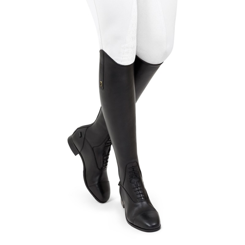 Bottes équitation cuir à lacets noir taille normale Donatello SQ Field Tredstep