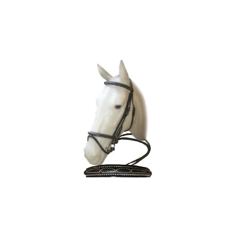 Bridon muserolle combinée surpiqûres blanche Cavalhorse