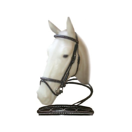 Bridon muserolle combinée surpiqûres blanche Cavalhorse