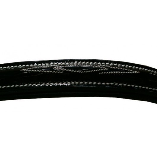 Bridon cuir laqué muserolle combinée Cavalhorse
