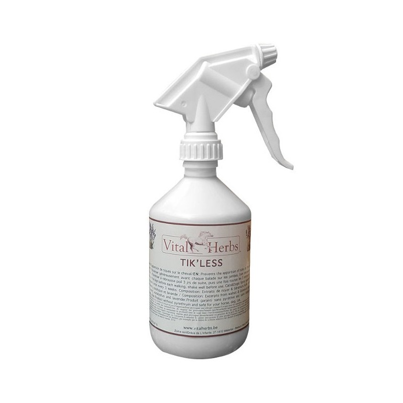 Spray anti tiques cheval 500 ml Tik Less Vital Herbs