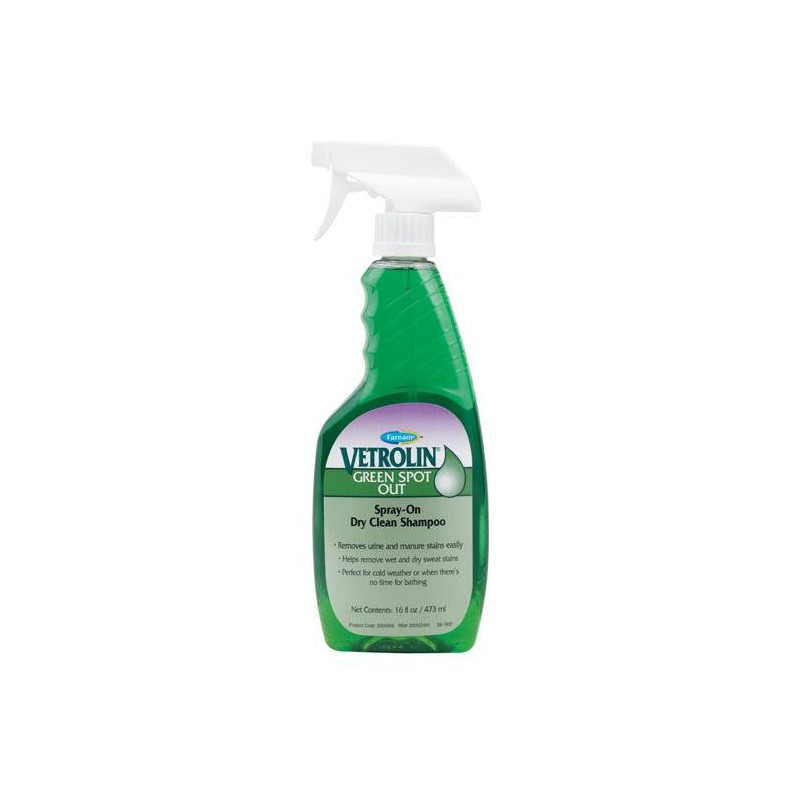 Shampoing sec détachant cheval 473 ml Vetrolin Green Farnam