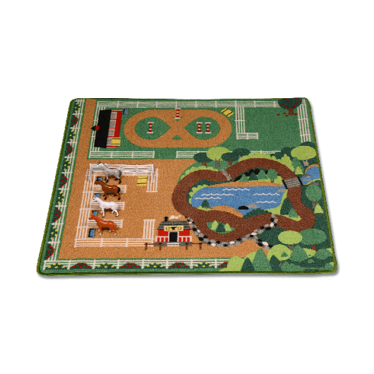 Tapis de jeu écurie avec figurines chevaux Waldhausen Tapis de jeu écurie avec figurines chevaux Waldhausen
