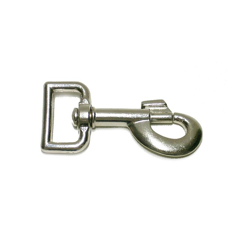 Mousqueton tirette nickelé 2,5 cm