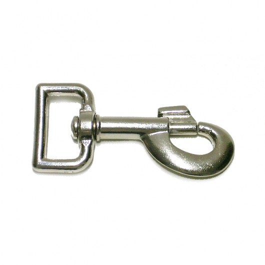 Mousqueton tirette nickelé 2,5 cm