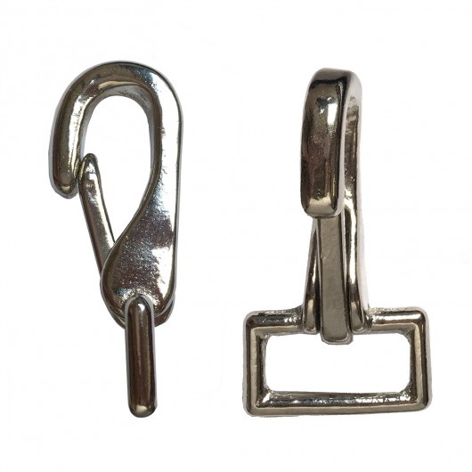 Mousqueton bridon nickelé 6,5 cm Equestra Mousqueton bridon nickelé 6,5 cm Equestra