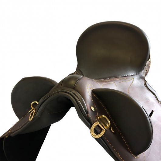 Selle D'attelage Stock Australienne En Cuir - Taille 15 Pouces - Neuf (tailles Disponibles Sur Demande)