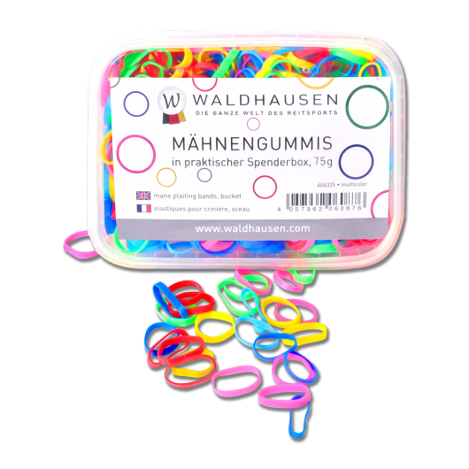 Élastiques à natter crinière larges multicolores 50 g Waldhausen