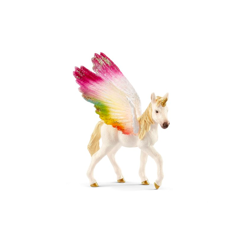 Figurine poulain Licorne ailée Arc-en-ciel