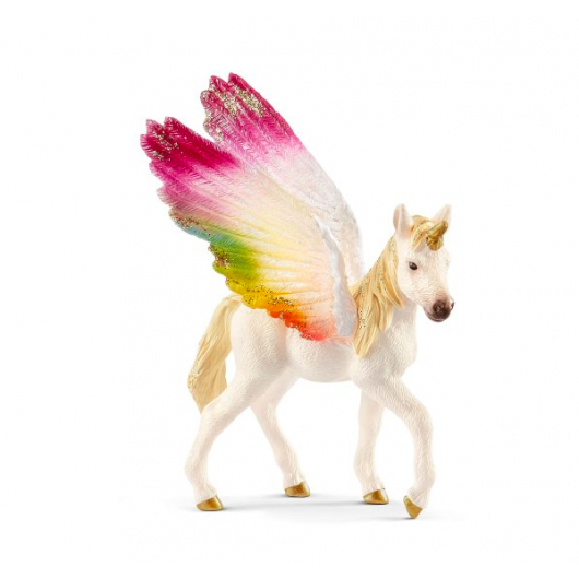 Figurine poulain Licorne ailée Arc-en-ciel