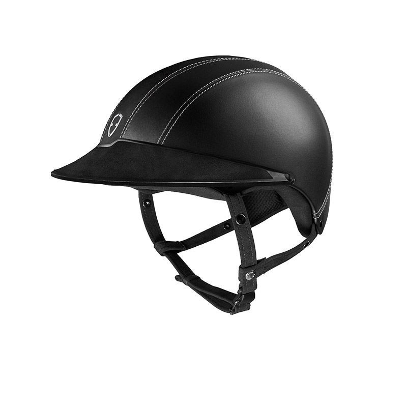 Casque équitation cuir lisse Epona Grande Visière