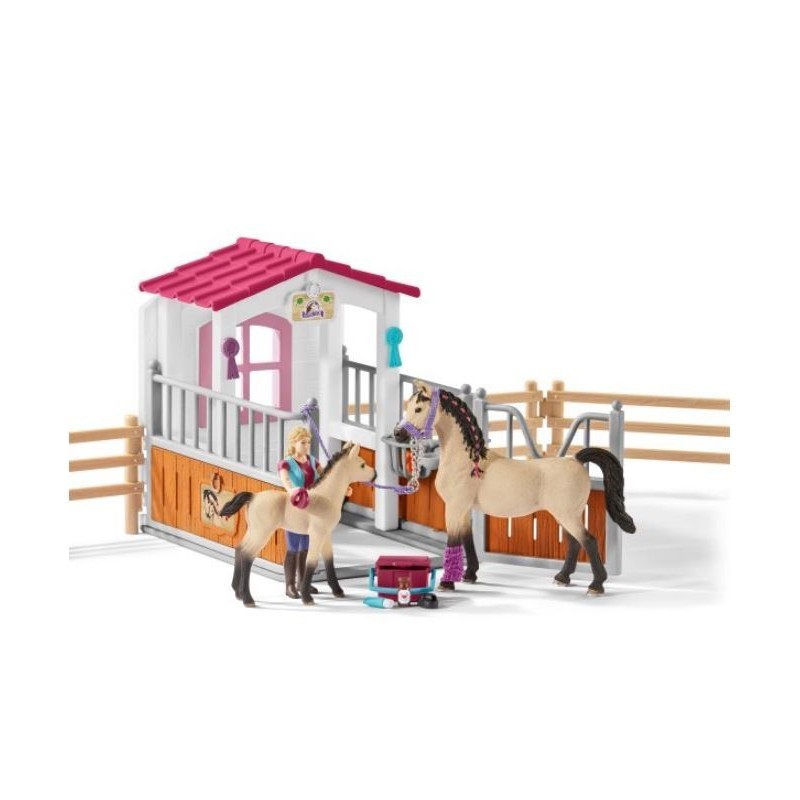 KIT DE JEUX BOX AVEC CHEVAUX ARABES  SCHLEICH