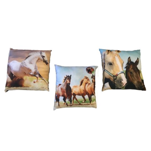 Coussin motif chevaux