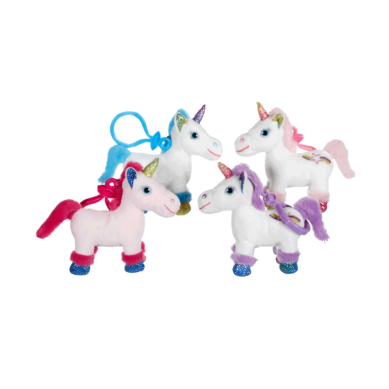 PENDENTIF PELUCHE LICORNE ( 11 cm ) WALDHAUSEN