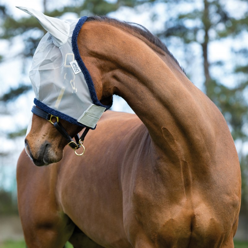 Masque anti-mouche et UV cheval maille fine Amigo cheval - Horseware