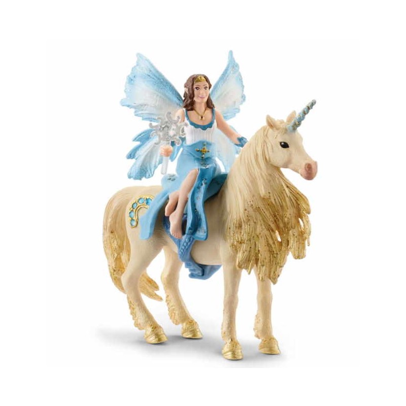 Figurine Eleya sur licorne dorée - Schleich