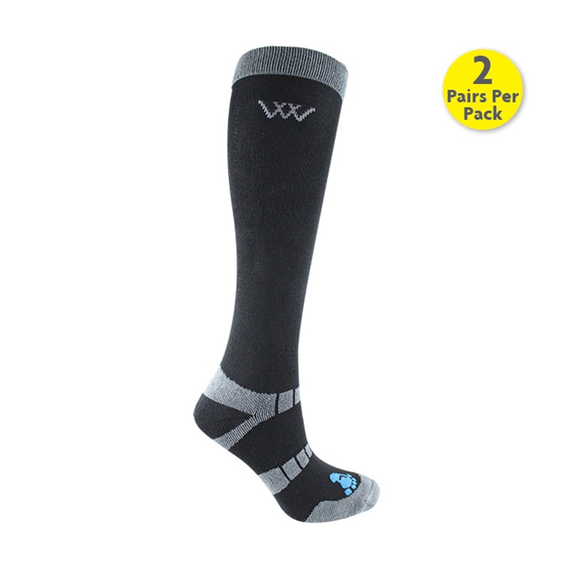 Chaussettes équitation hautes bambou thermorégulantes x 2 - Woof Wear