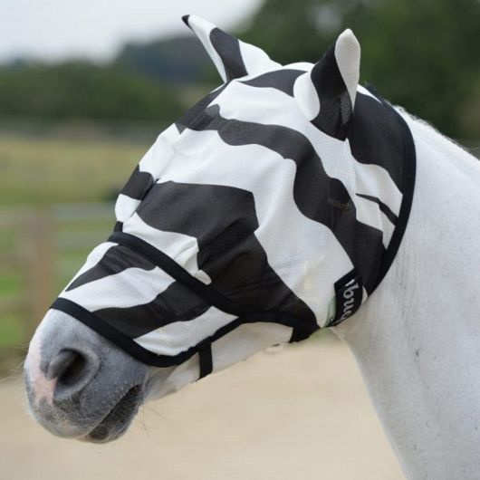 Masque anti-mouche et anti-uv cheval Buzz Off Zebra intégral - Bucas
