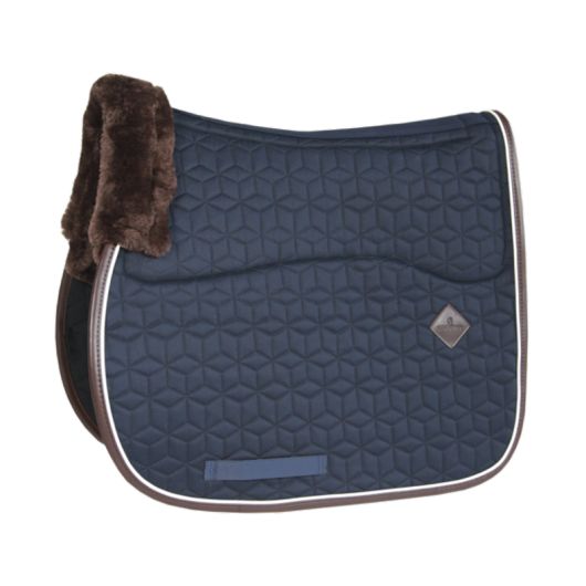 Tapis de selle avec amortisseur en mouton Skin Friendly matellassage en étoiles - Kentucky 42468
