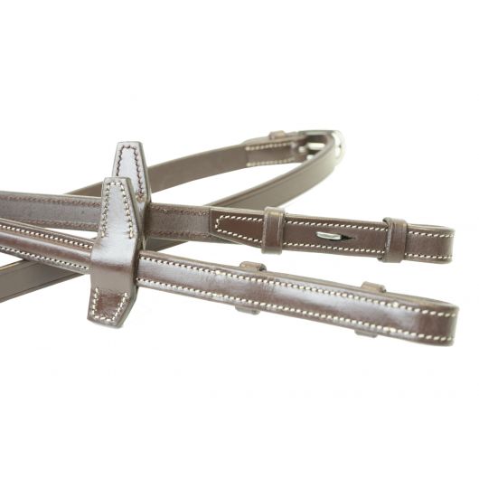 Rênes en caoutchouc cheval avec arrêtoirs Signature - Antarès