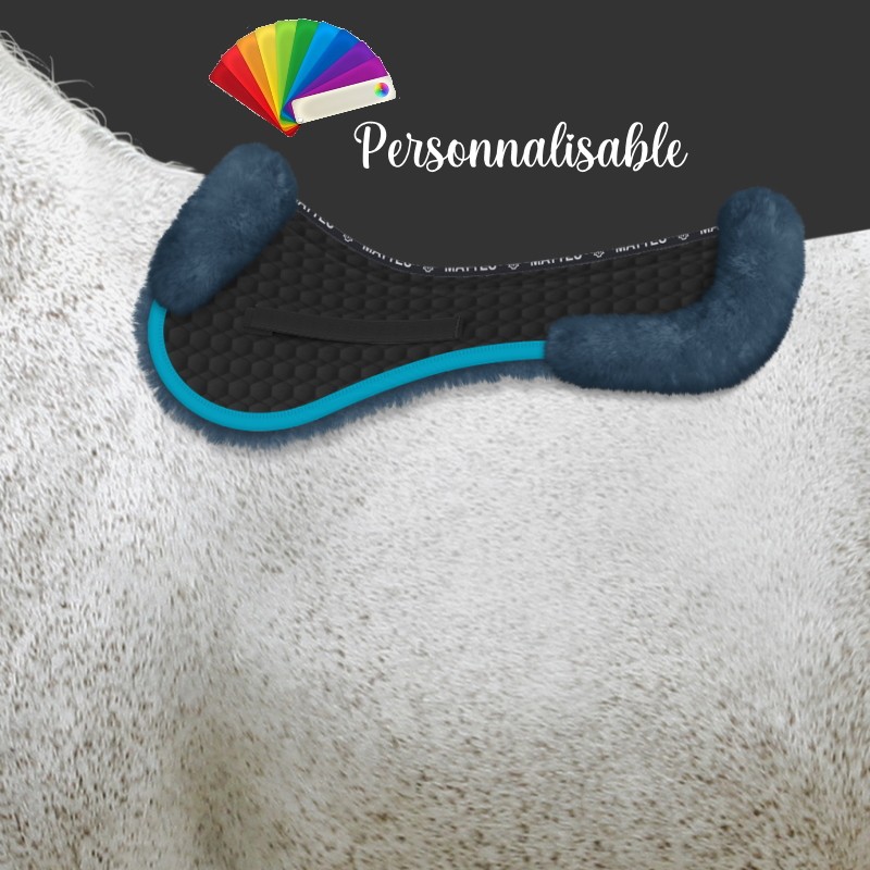 Tapis de selle cheval avec amortisseur mouton personnalisable