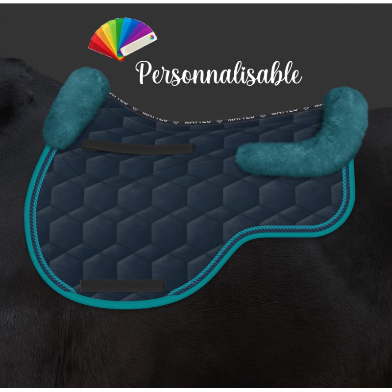 Tapis de selle cheval Eurofit Velours avec amortisseur mouton  personnalisable - Mattes - MATTES - CAVALIER 