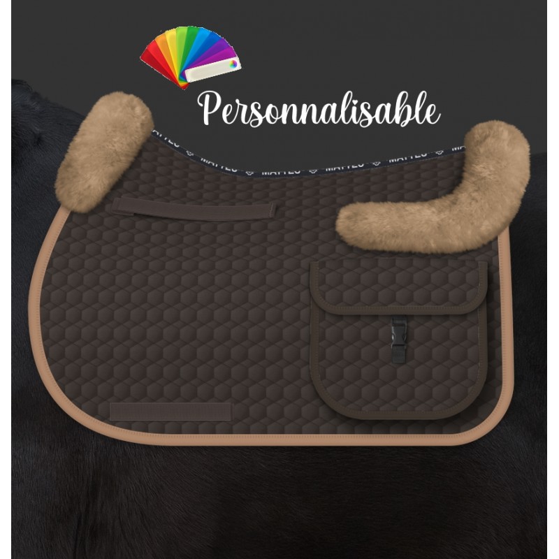 Tapis de randonnée cheval avec amortisseur en mouton intégré personnalisable - Mattes