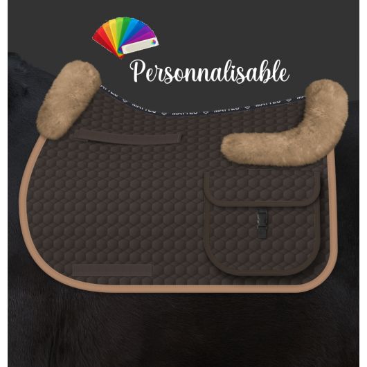 Tapis de randonnée cheval avec amortisseur en mouton intégré personnalisable - Mattes