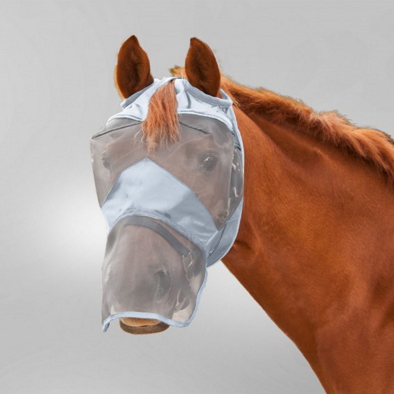 Masque anti-mouche anti-UV intégral cheval sans oreilles cheval Premium - Waldhausen