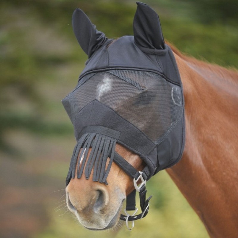 Masque anti-mouche anti-UV cheval à franges Premium - Waldhausen