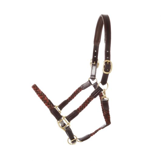 Sie Muserolle en nylon tressé pour cheval avec perles (noir et argent Sie Muserolle en nylon tressé pour cheval avec perles (noir et argent