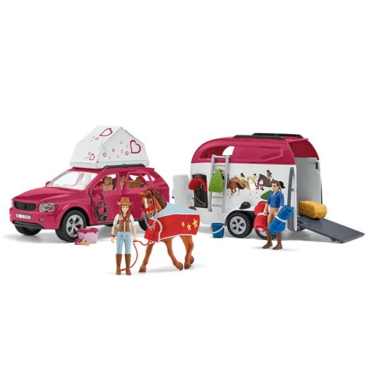 Grand voyage équestre en voiture et remorque - Schleich Grand voyage équestre en voiture et remorque - Schleich