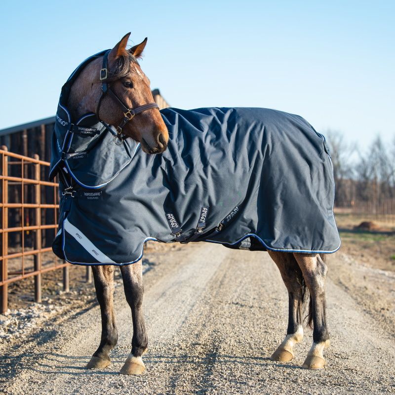 Horseware Amigo Bravo 12 Plus 400 g noir avec halsteil outdoordecke pluie couverture