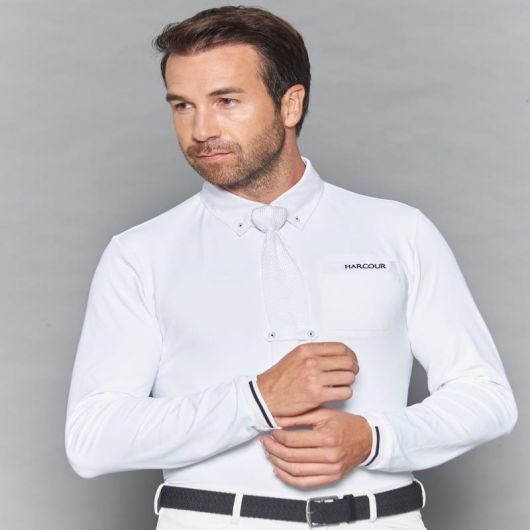 Polo de concours homme manches longues Piano Harcour HARCOUR Polos concours Homme Equestra