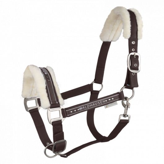 Licol cheval nylon fourrure et strass Elegant - Waldhausen