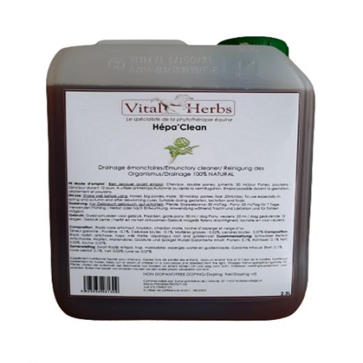 Drainant cheval naturel Hepa Clean bidon 2.5 L - Vital Herbs