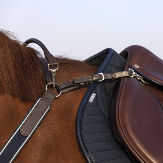 Collier de chasse élastique trois points avec martingale Micklem - Horseware