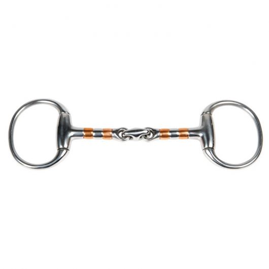 Mors à olives double brisure cheval avec rouleaux en cuivre - Harry's Horse