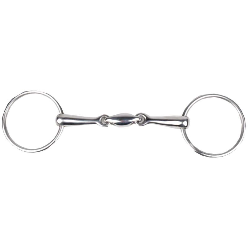 Mors deux anneaux cheval inox double brisure anatomique 