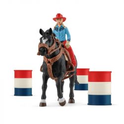 Cowgirl et Tonneaux de Racing - Schleich 