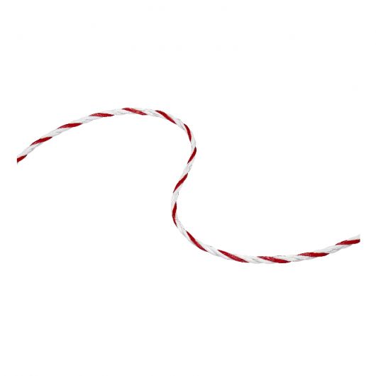 Cordelette Premium 6mm en PEHD en bobine 200m blanc/rouge clôture cheval - Speedrite