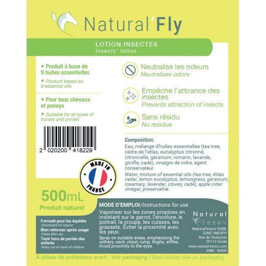 Natural'Fly spray anti-insecte cheval - Natural-Innov