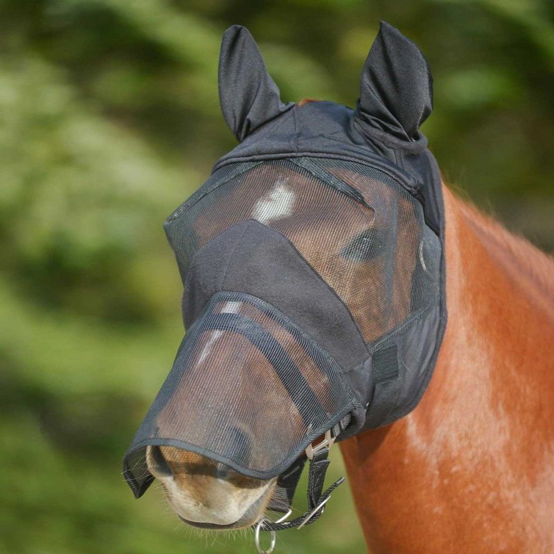 Masque anti-mouche anti-uv cheval intégral avec oreilles Premium - Waldhausen 