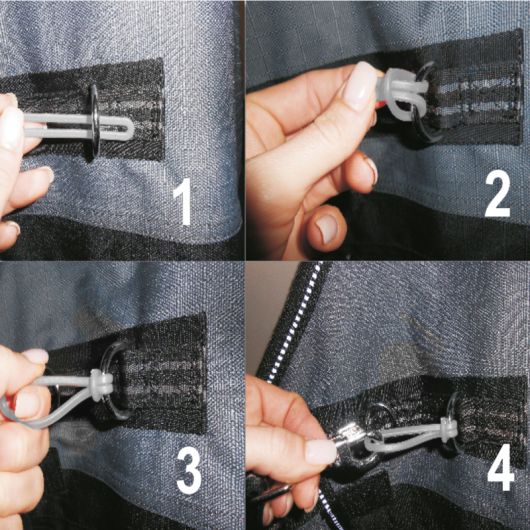 Safe Gum élastiques de sécurité couvertures chevaux mousquetons - Waldhausen