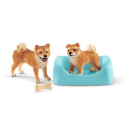 Figurine chienne et chiot Shiba Inu - Schleich